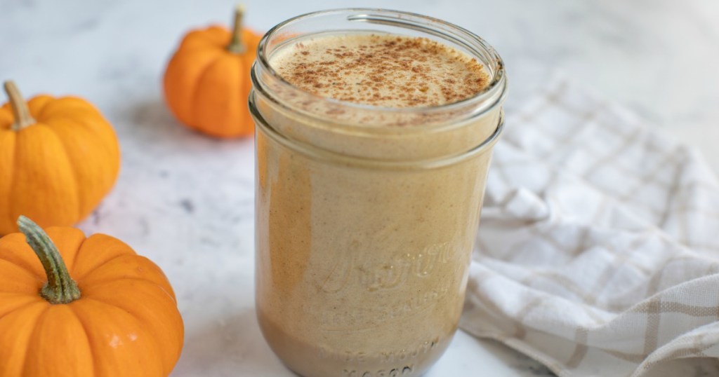 slow cooker latte in a jar