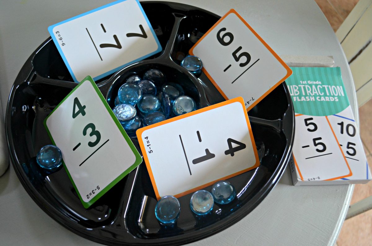 Dollar Tree Back to School hacks &ndash; math practice tray