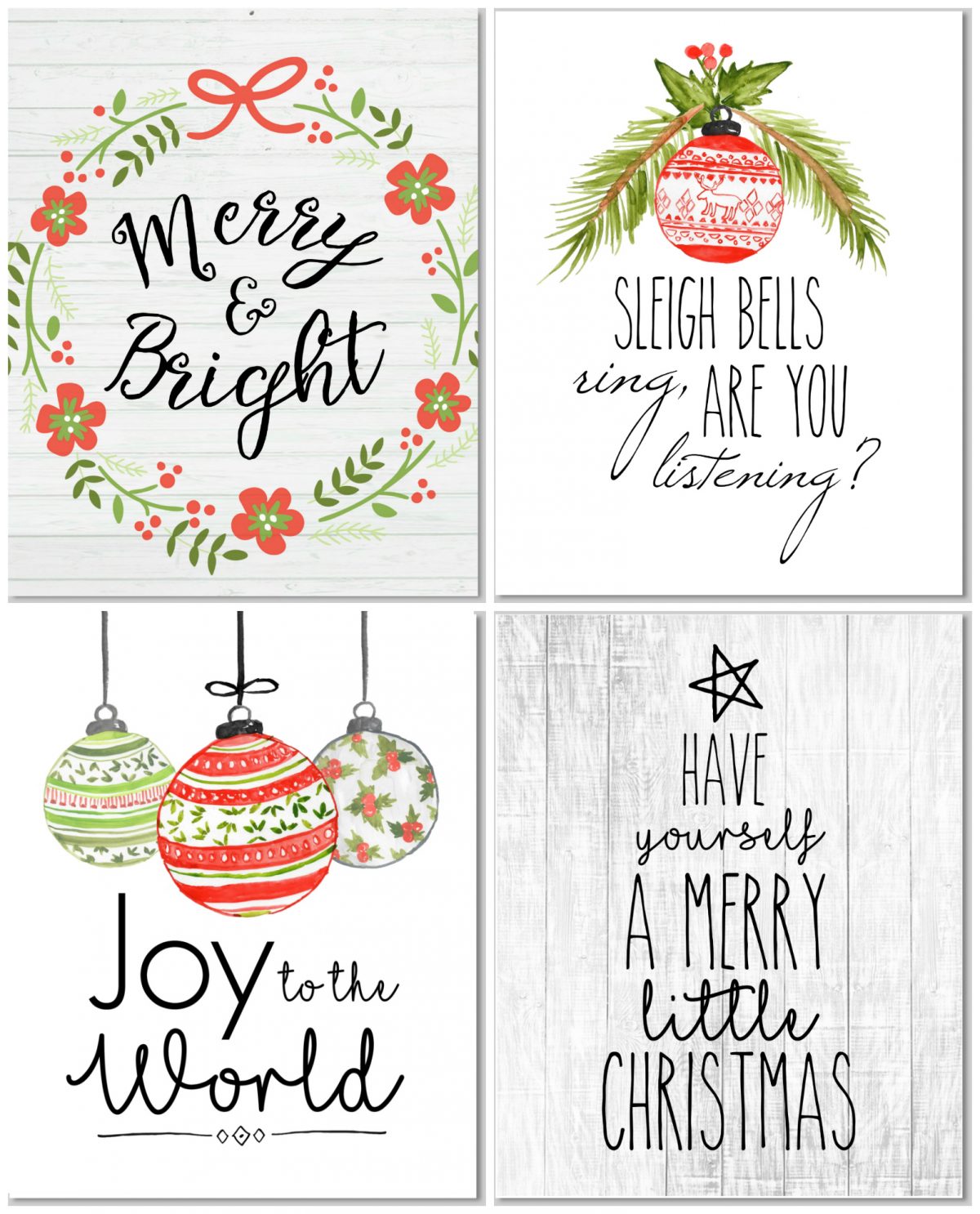 free printable farmhouse style christmas prints 