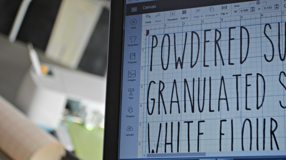 computer screen with letters