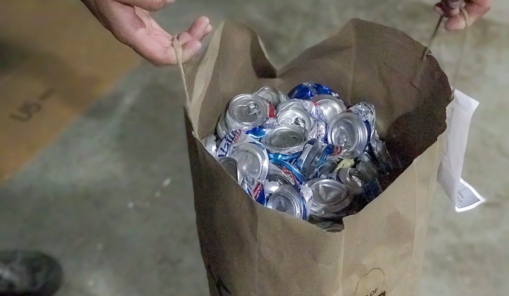 how to make money recycling cans &mdash;&nbsp; bag of crushed cans