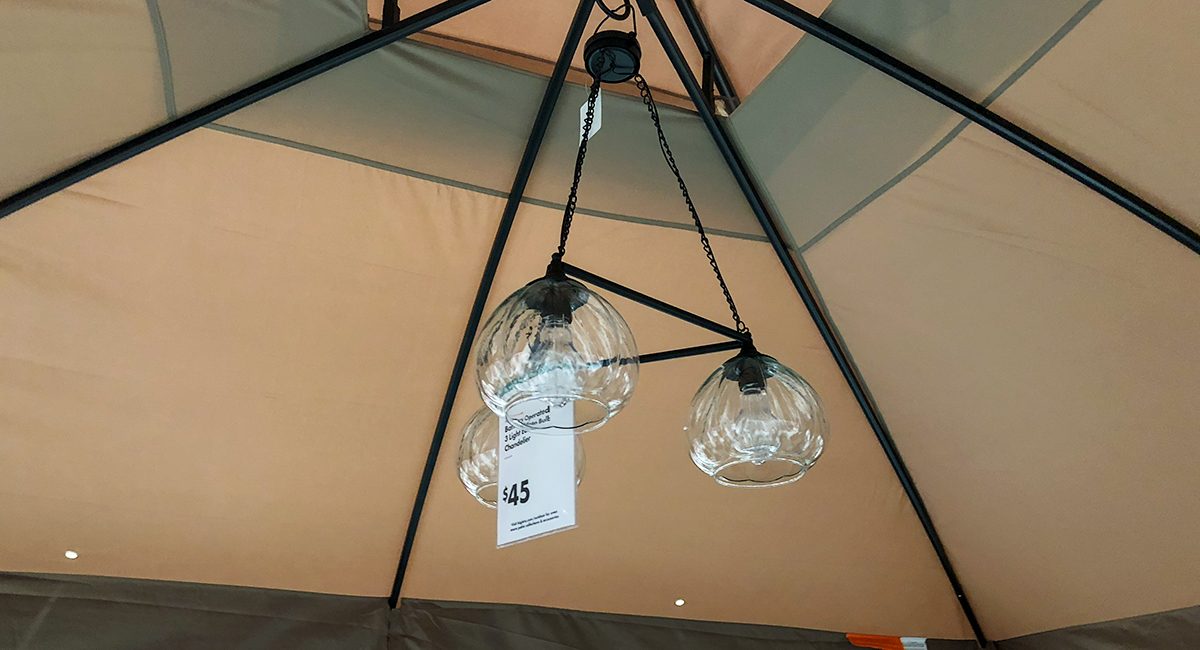 budget patio finds &mdash; battery operated bulb hanging chandelier