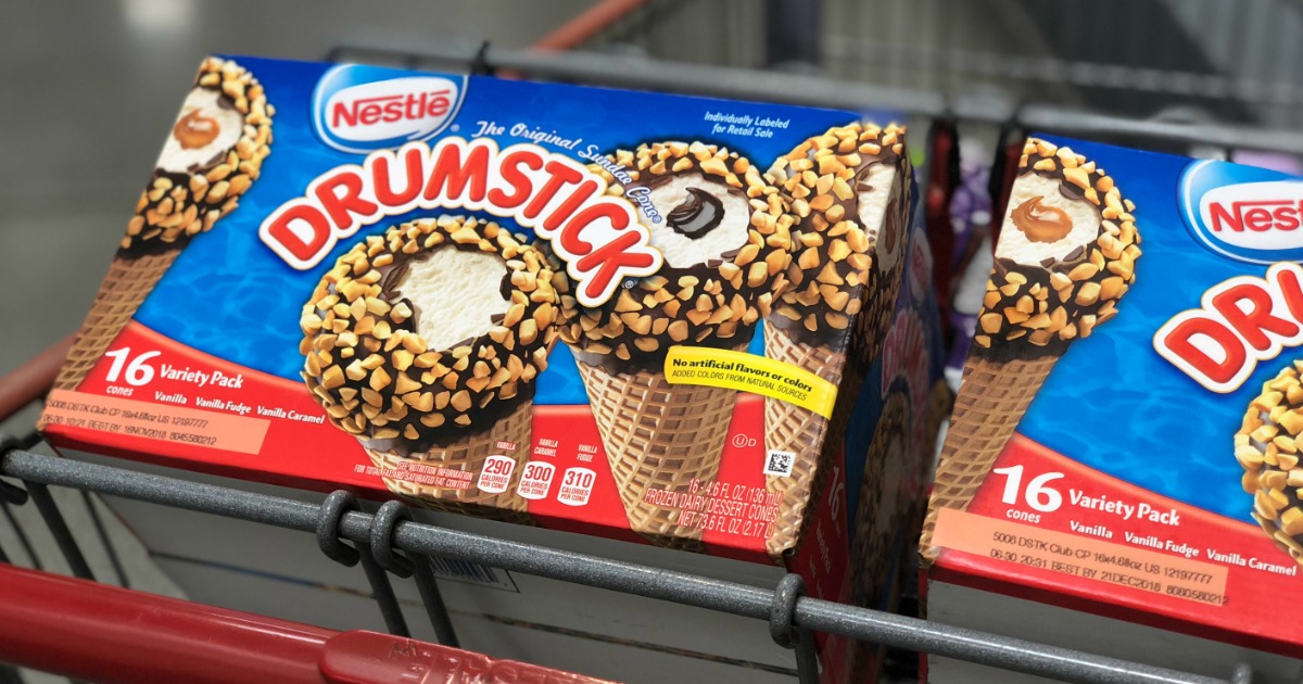 save on back-school snacks, ziploc, and charmin, at costco &ndash; drumsticks icecream