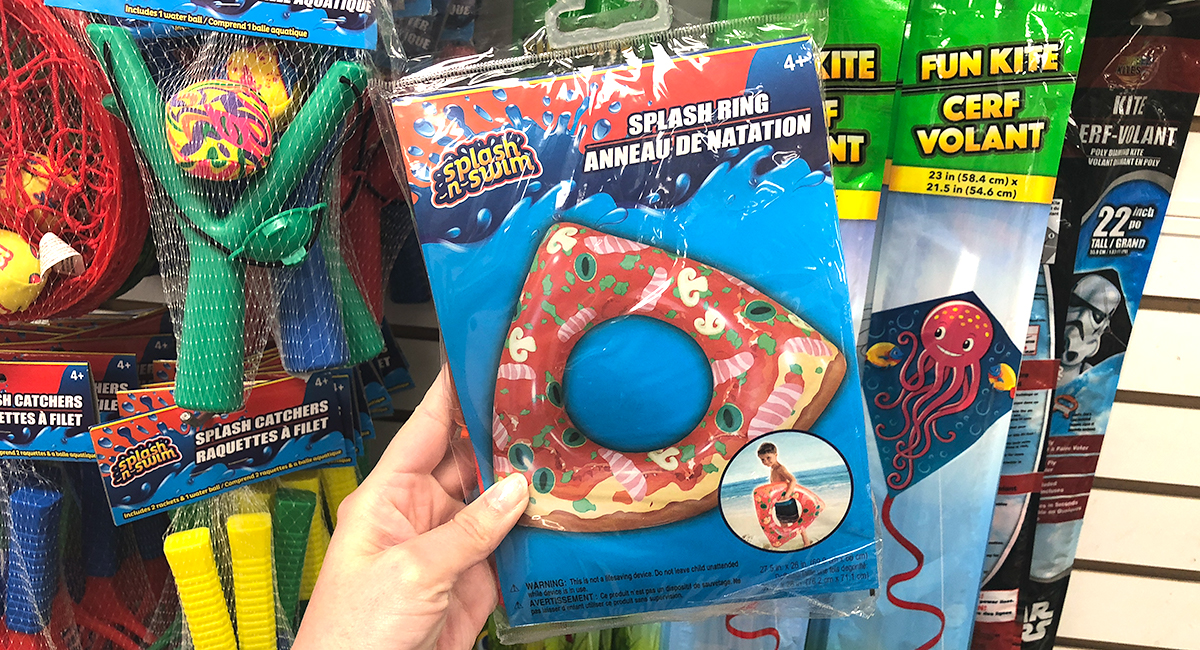 dollar tree pool supplies and fun hacks &mdash; pizza inflatable float