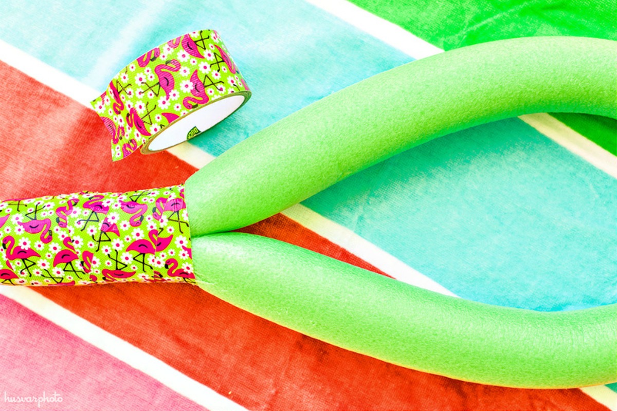 dollar tree pool supplies and fun hacks &mdash; diy pool noodle racket