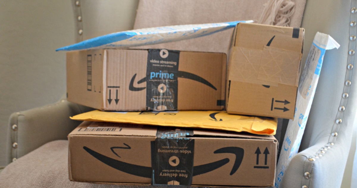 amazon packages beware brushing scam &ndash; chair filled with amazon packages
