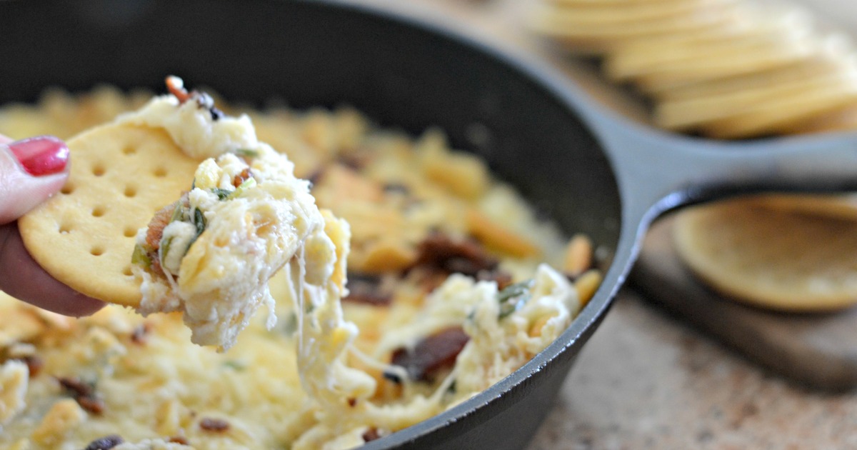 Hip2Save's Top 10 Recipe & DIY Posts of All Time &ndash;&ndash; swiss bacon dip closeup