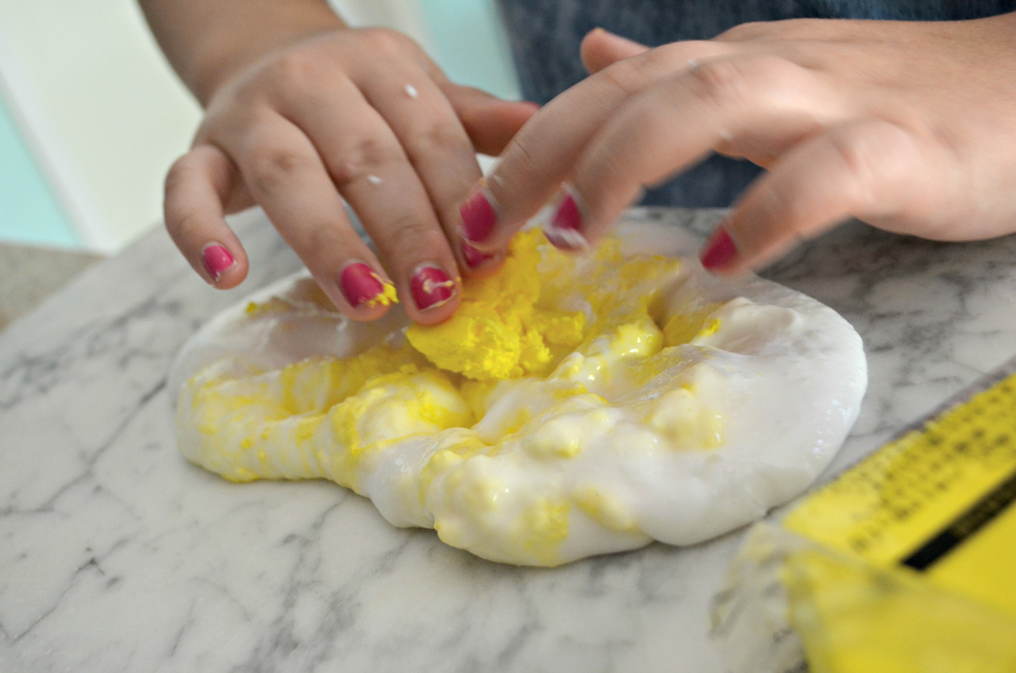 Make diy butter slime using clay &ndash; Adding in clay