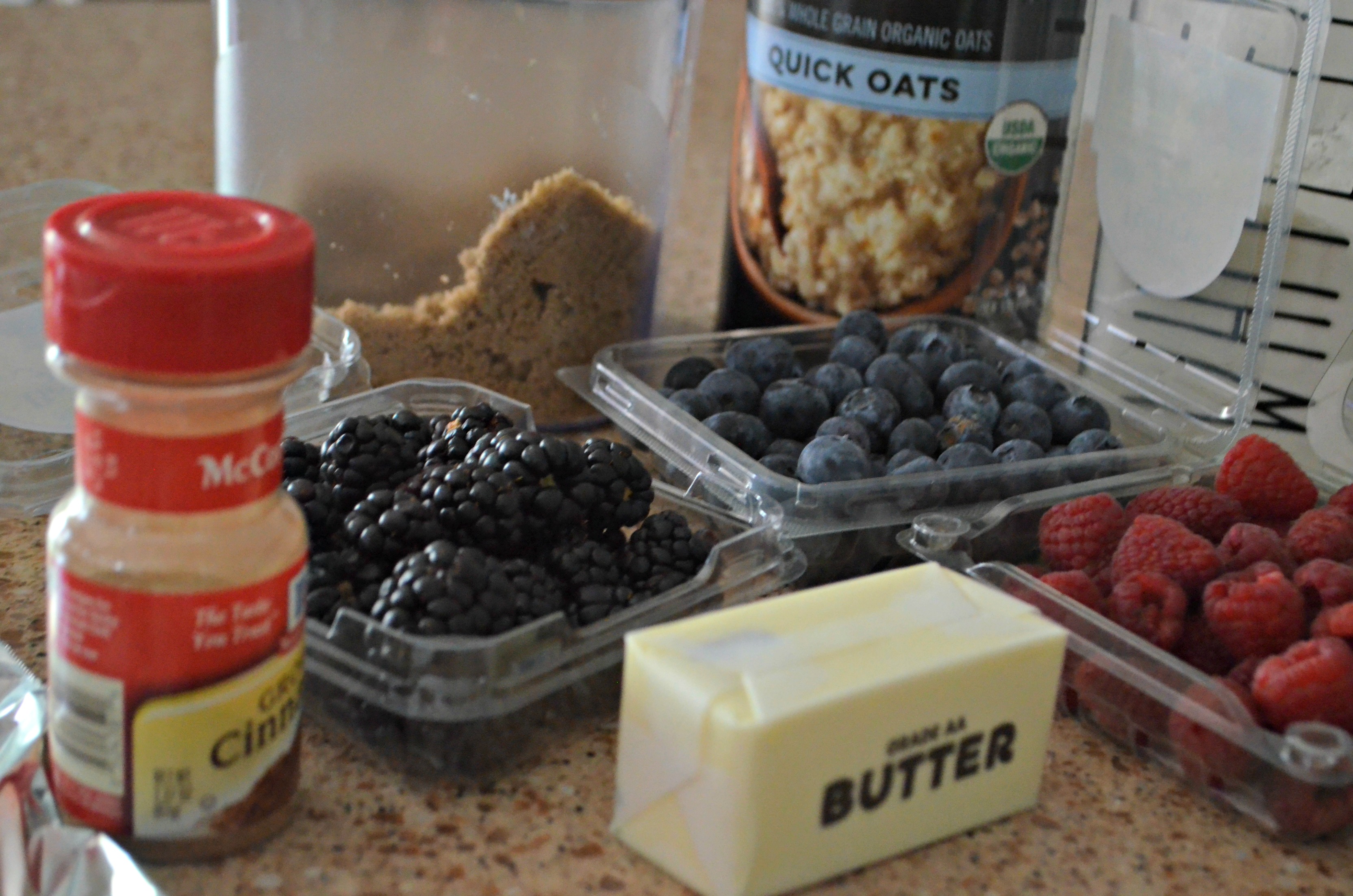 berry crisp packets for grilling or camping &ndash; the ingredients