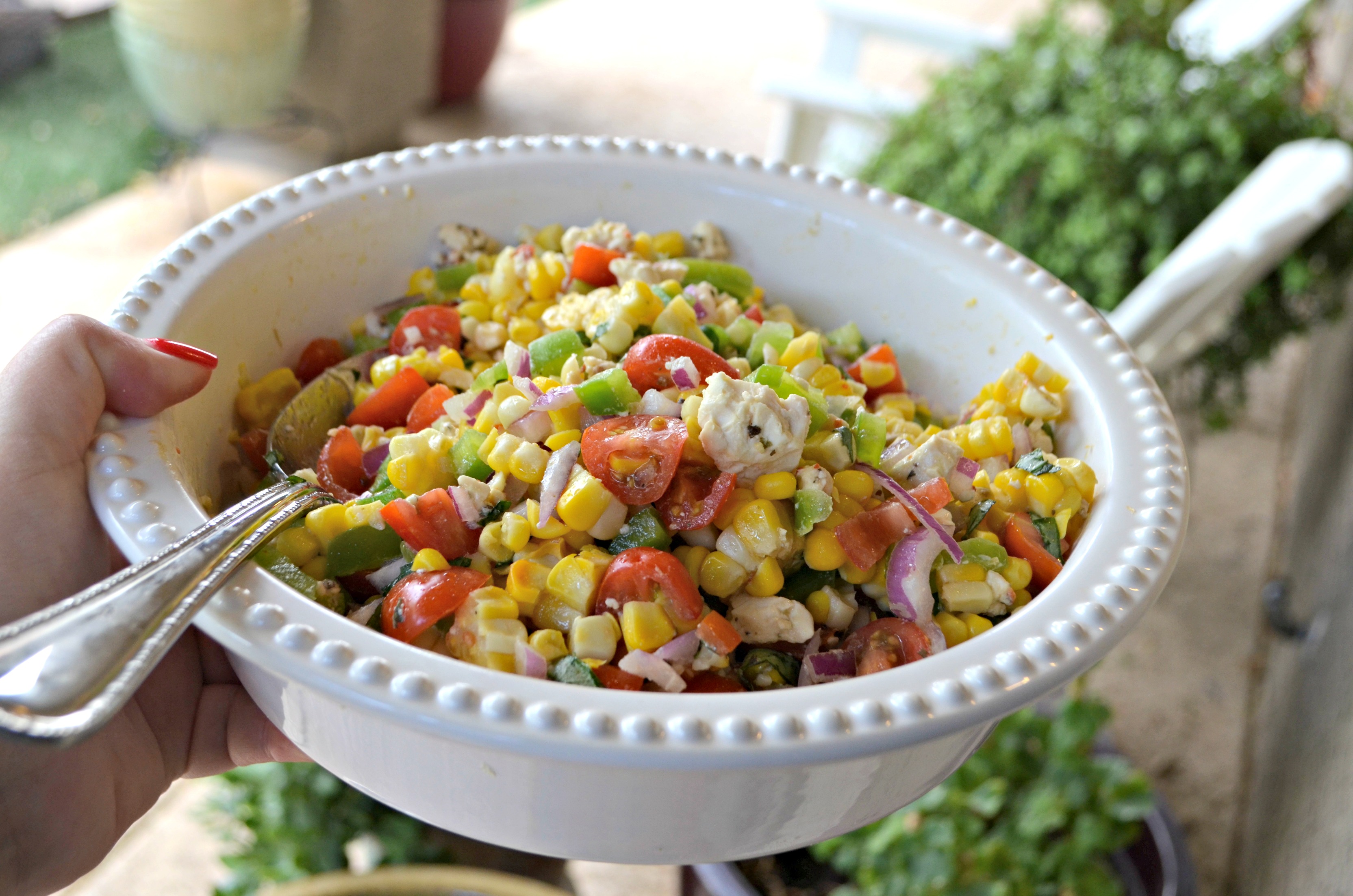 Easy Fresh Summer Corn Salad &ndash; close up
