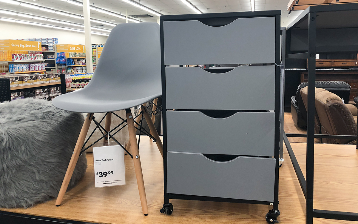 back-to-school college dorm shopping with big lots &mdash; desk drawer set and mid century modern desk chair
