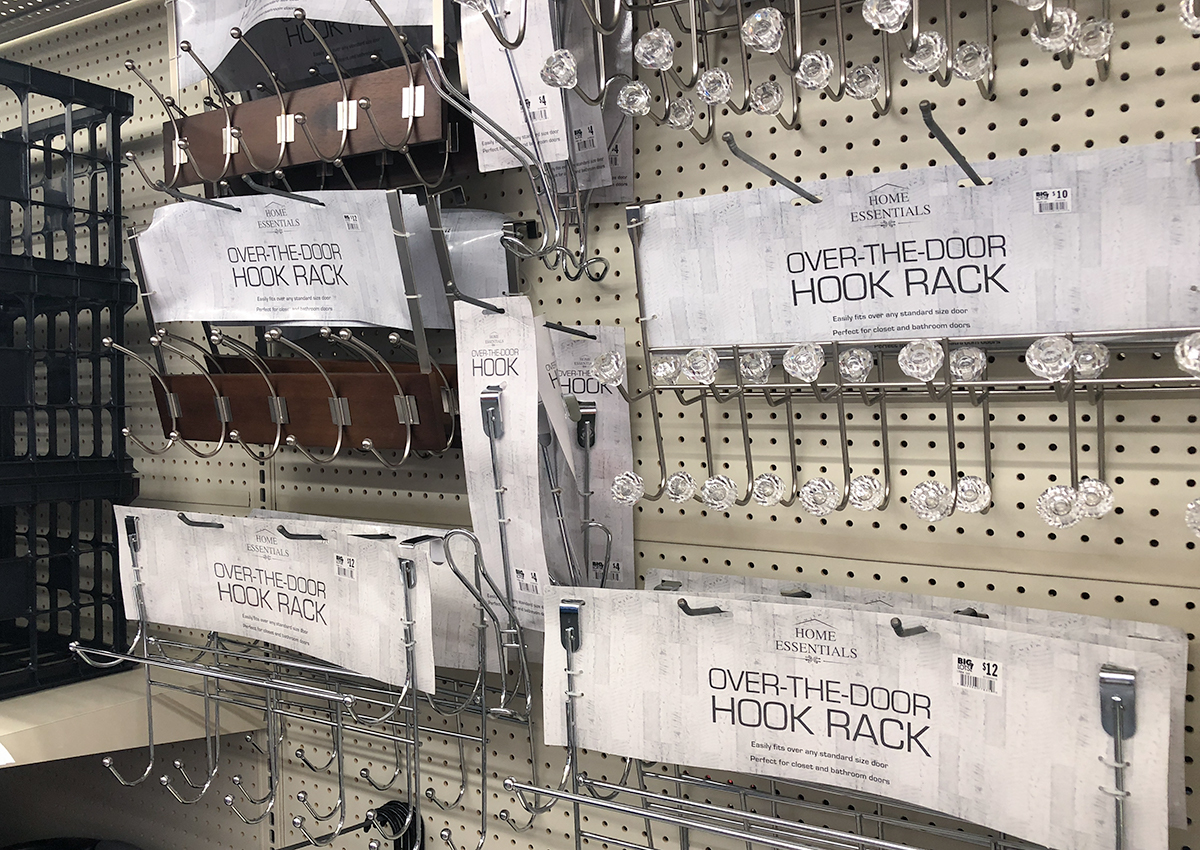 back-to-school college dorm shopping with big lots &mdash; decorative over the door hook racks