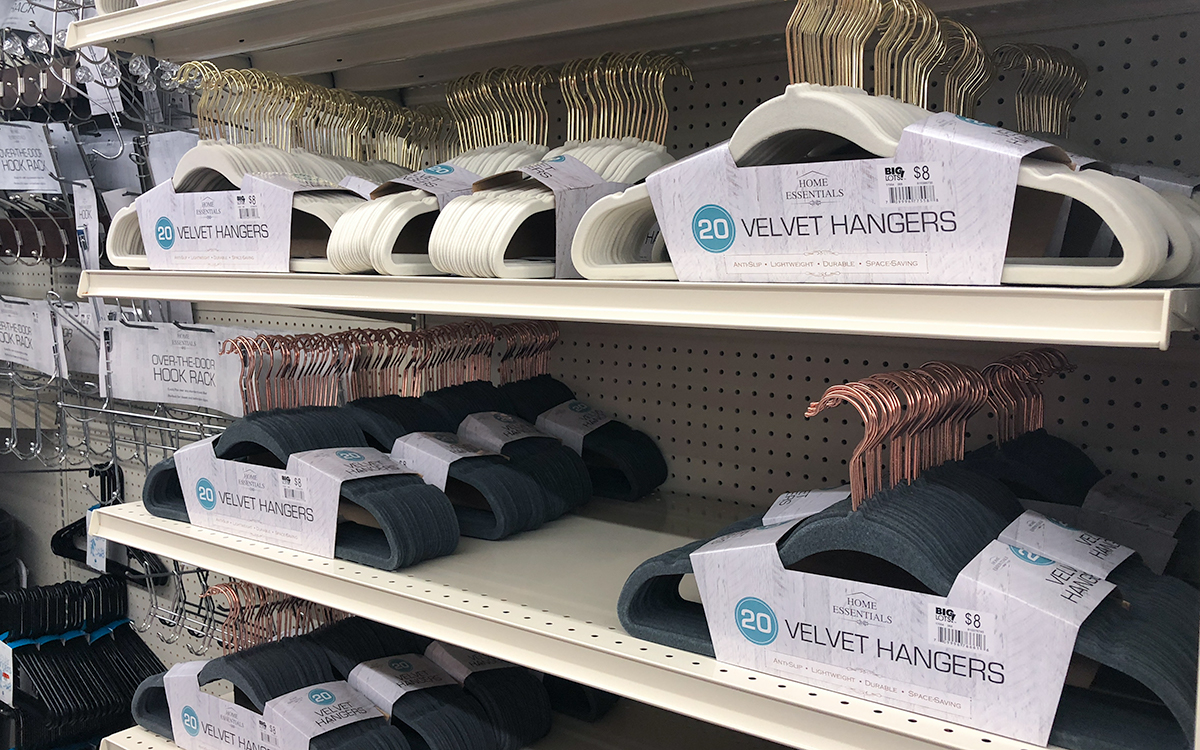 back-to-school college dorm shopping with big lots &mdash; velvet hangers