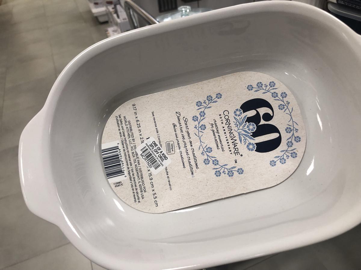 We know where to find the new blue & white cornflower corningware &ndash; inside of a baking dish