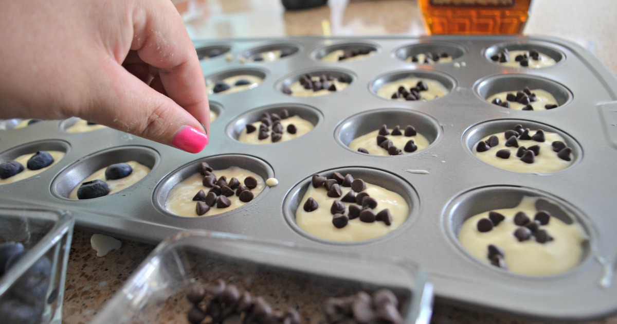 These gluten-free pancake bites are an easy breakfast idea &ndash; adding toppings to the batter