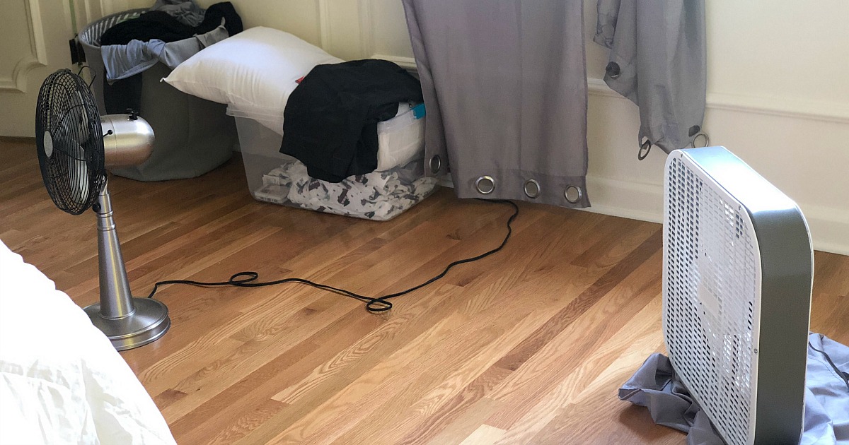 How moving made us feel grateful while having less &ndash; multiple fans in bedroom on floor