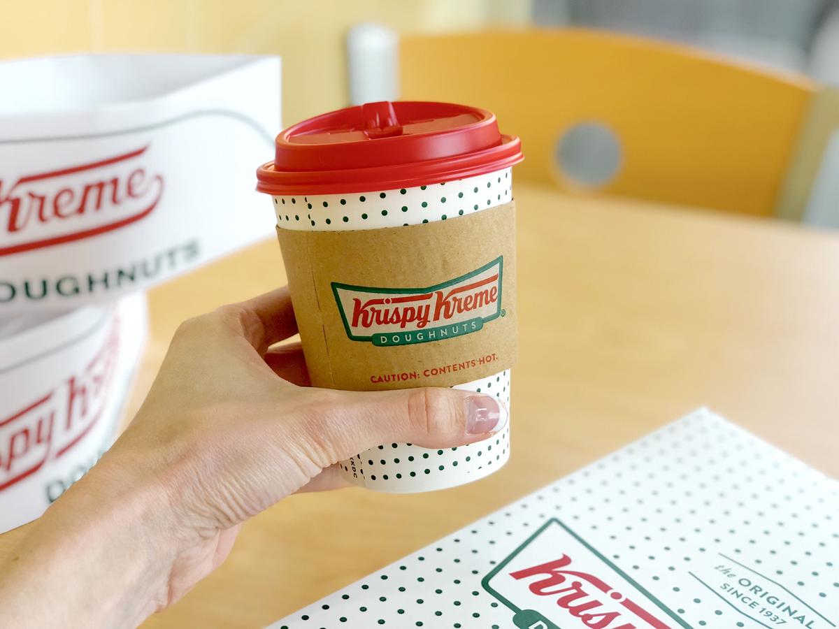 On your birthday get a free doughnut and coffee at krispy kreme &ndash; coffee closeup