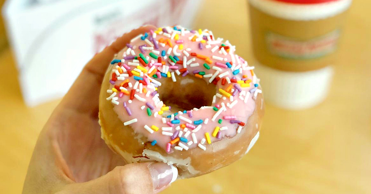 On your birthday get a free doughnut and coffee at krispy kreme &ndash; doughnut and coffee closeup