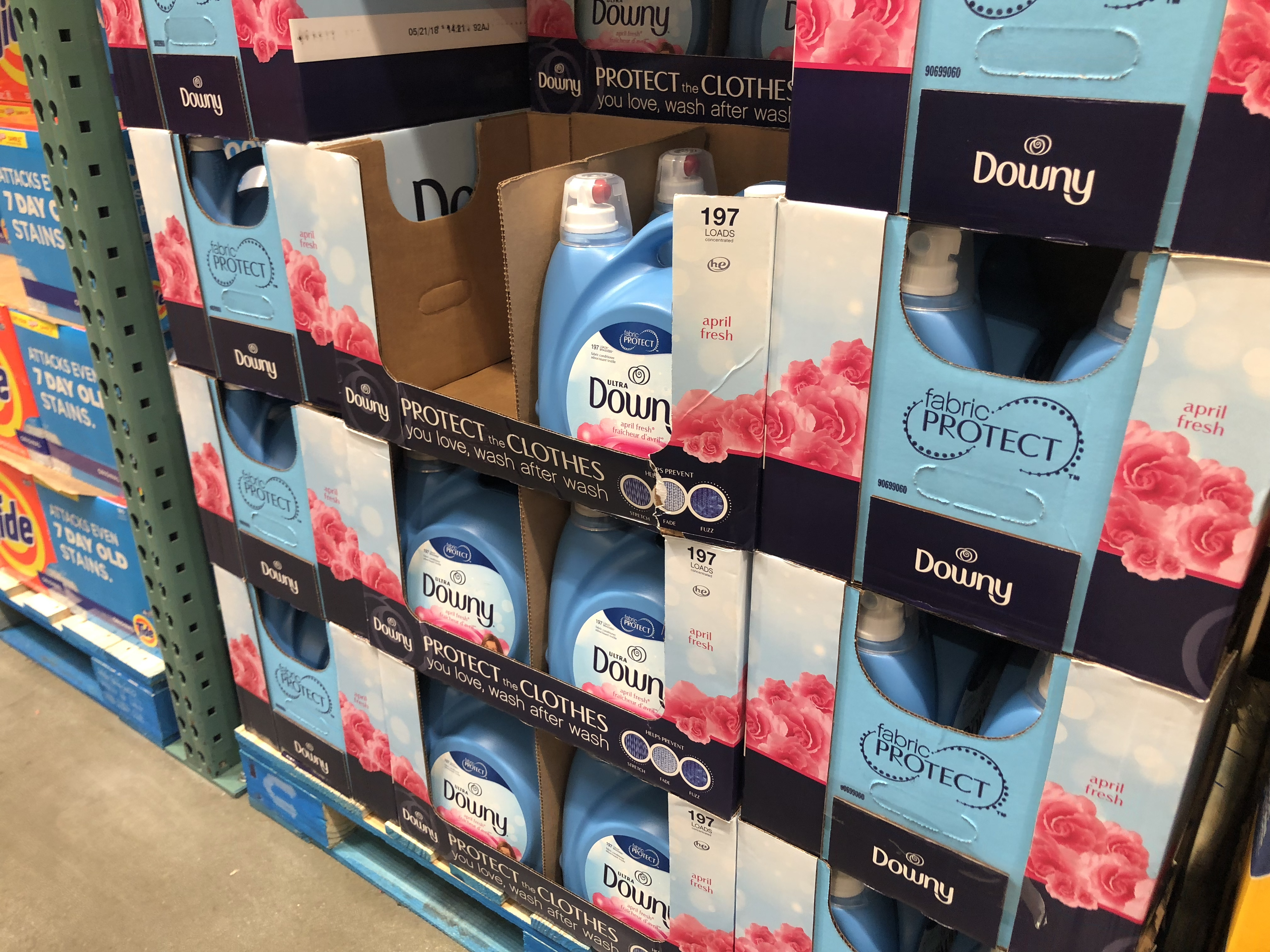 save on back-school snacks, ziploc, and charmin, at costco &ndash; Downy display