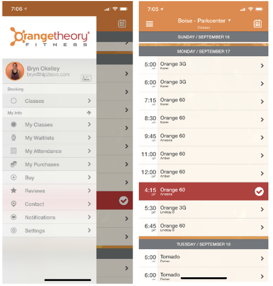 orangetheory fitness review &ndash; App on Bryn's phone