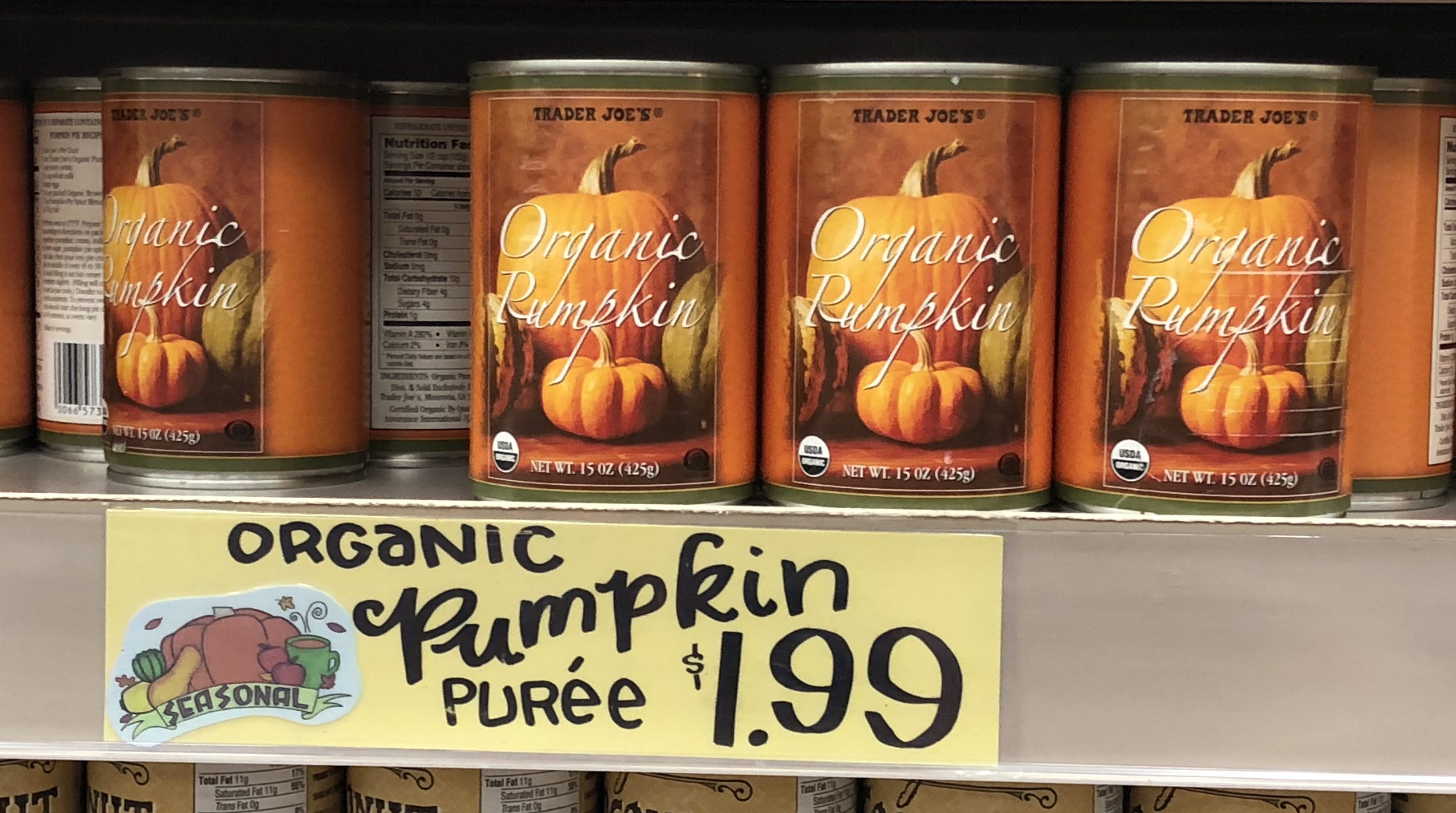 Deals on Trader Joe's Pumpkin items &ndash; Pumpkin Puree at Trader Joe's
