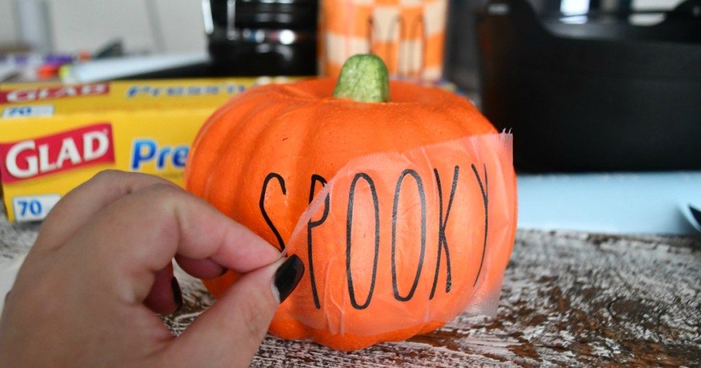 DIY Rae Dunn Inspired Halloween Decorations &ndash; a spooky pumpkin 