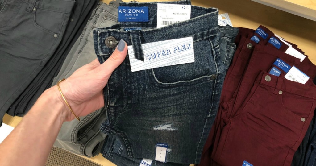 Super flex jeans from Arizona Jean Company in store on display