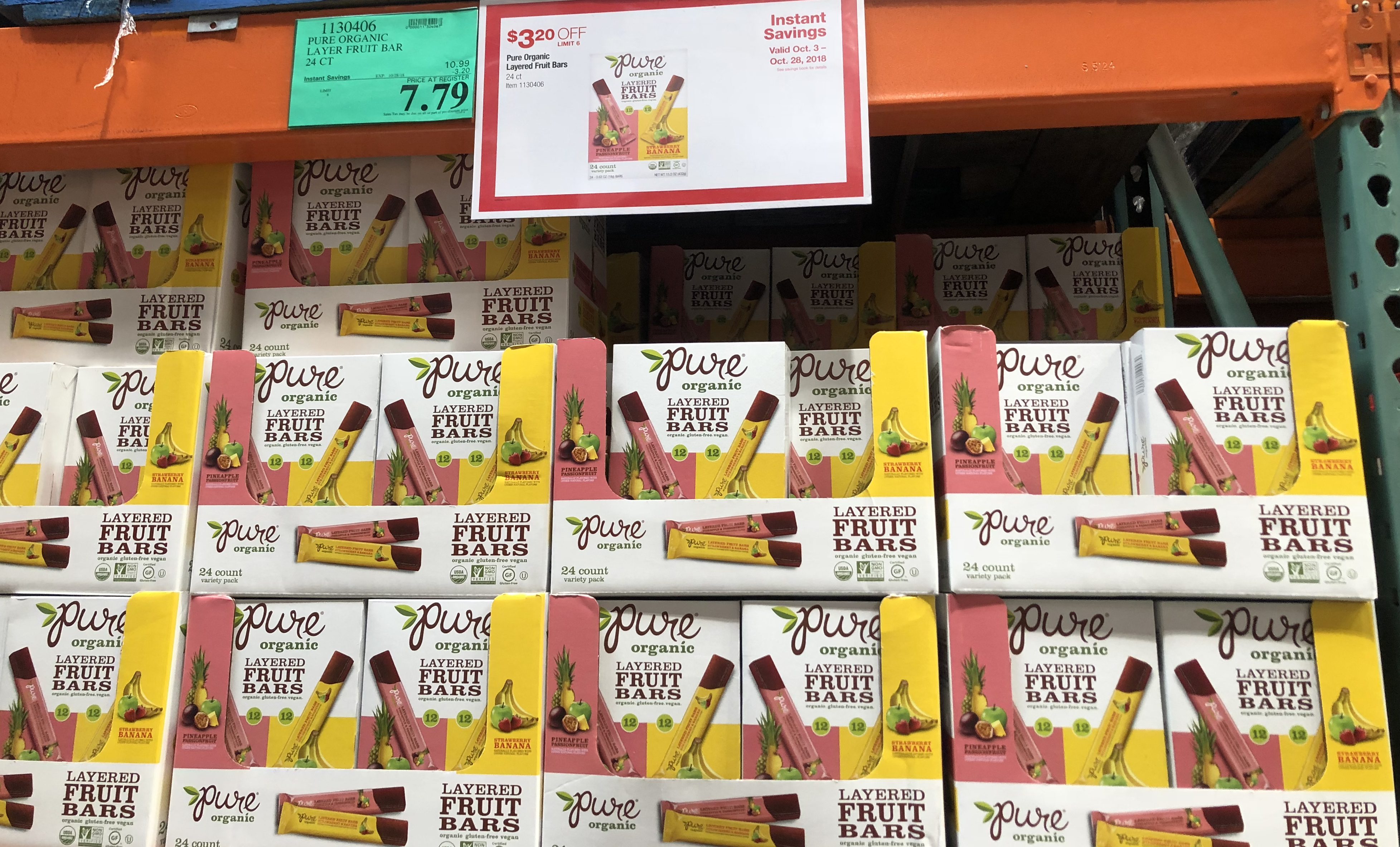 Costco deals October 2018 &ndash; Pure organic layered fruit bars at Costco