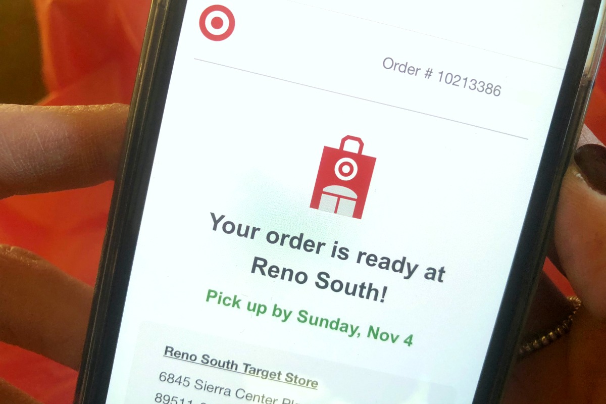 target cartwheel deals order pickup &mdash; target online order ready for pickup message on phone