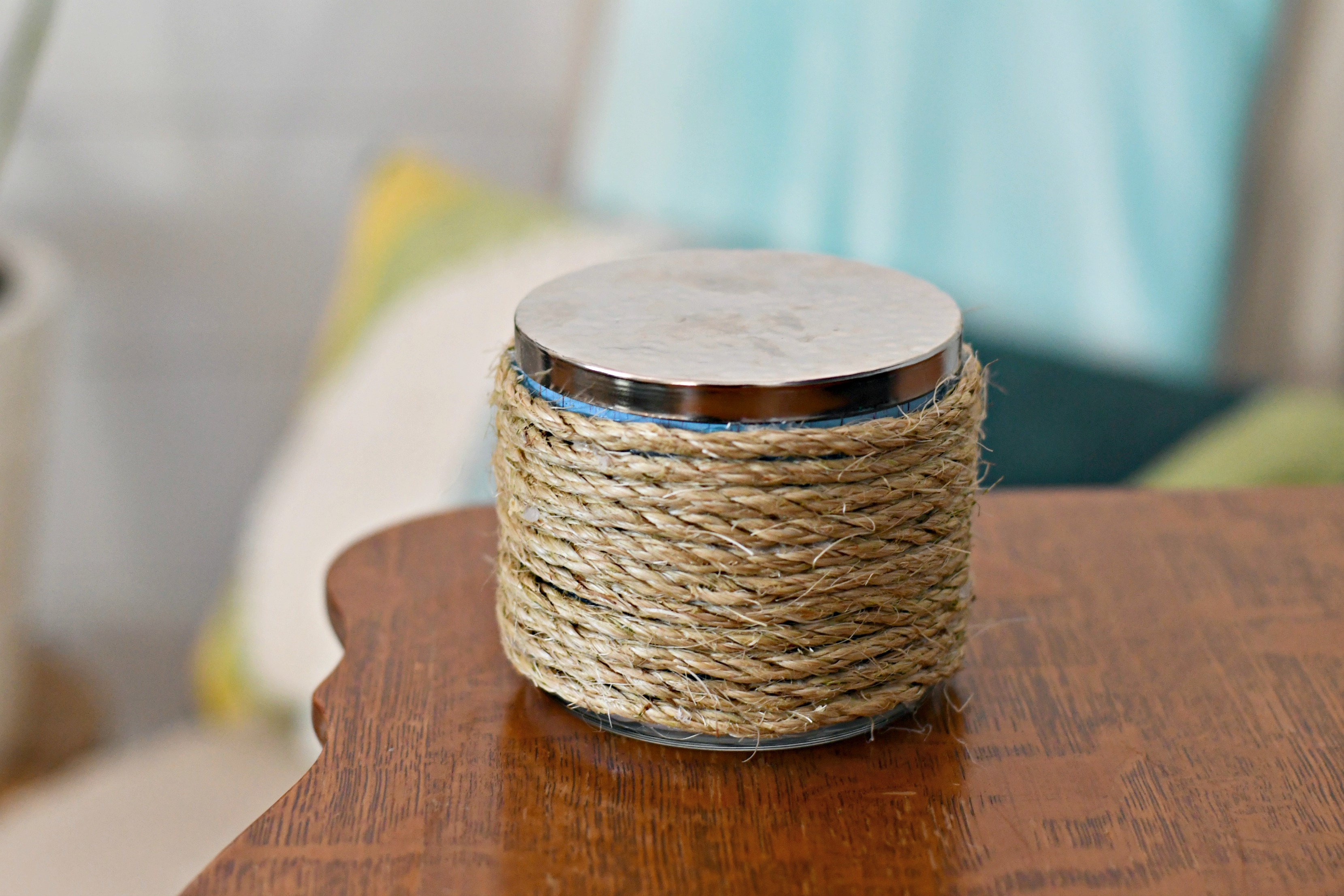 easy diy christmas candle gift ideas &ndash; Finished rope candle
