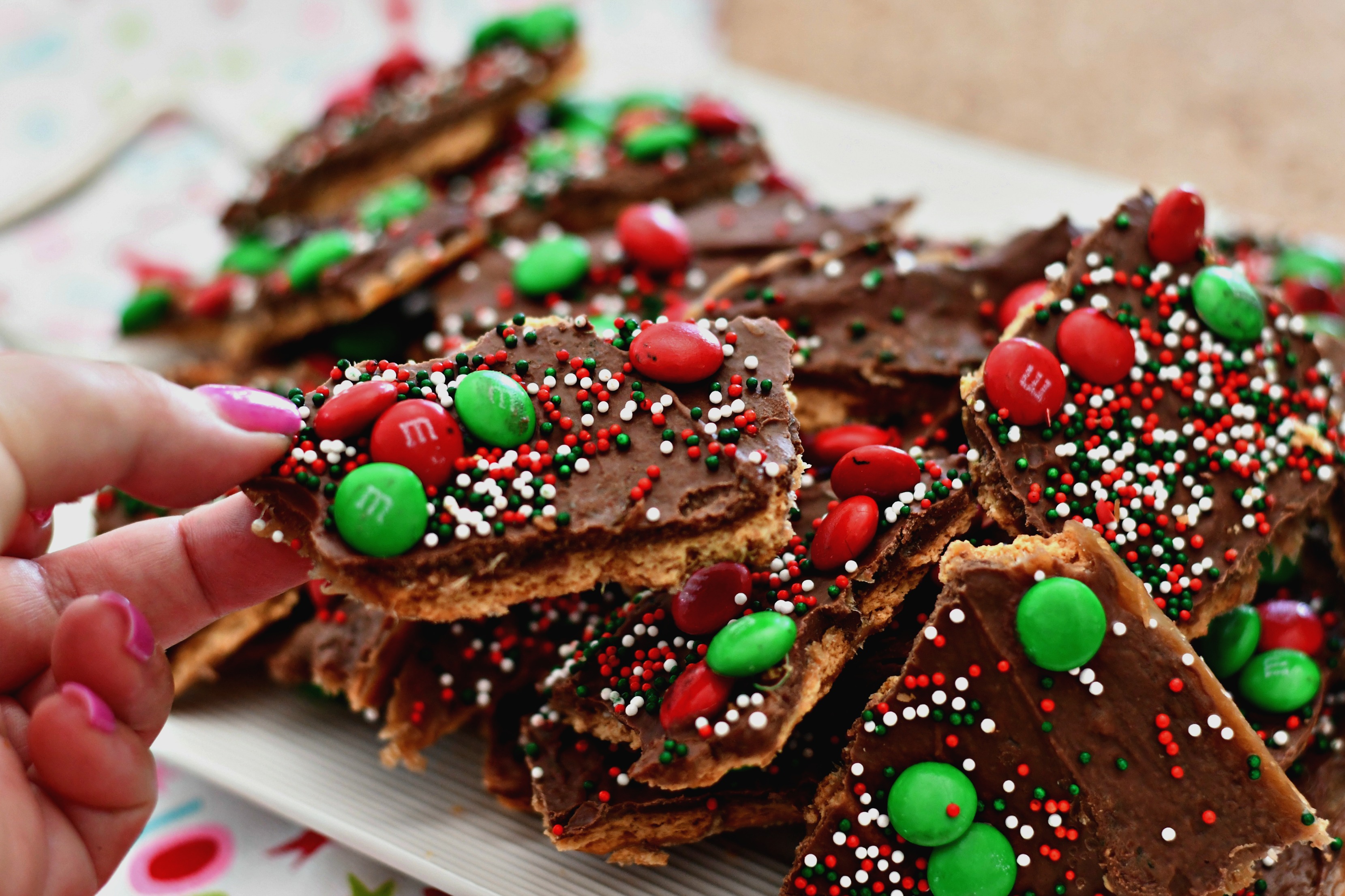 homemade christmas crack toffee &ndash; candy broken apart