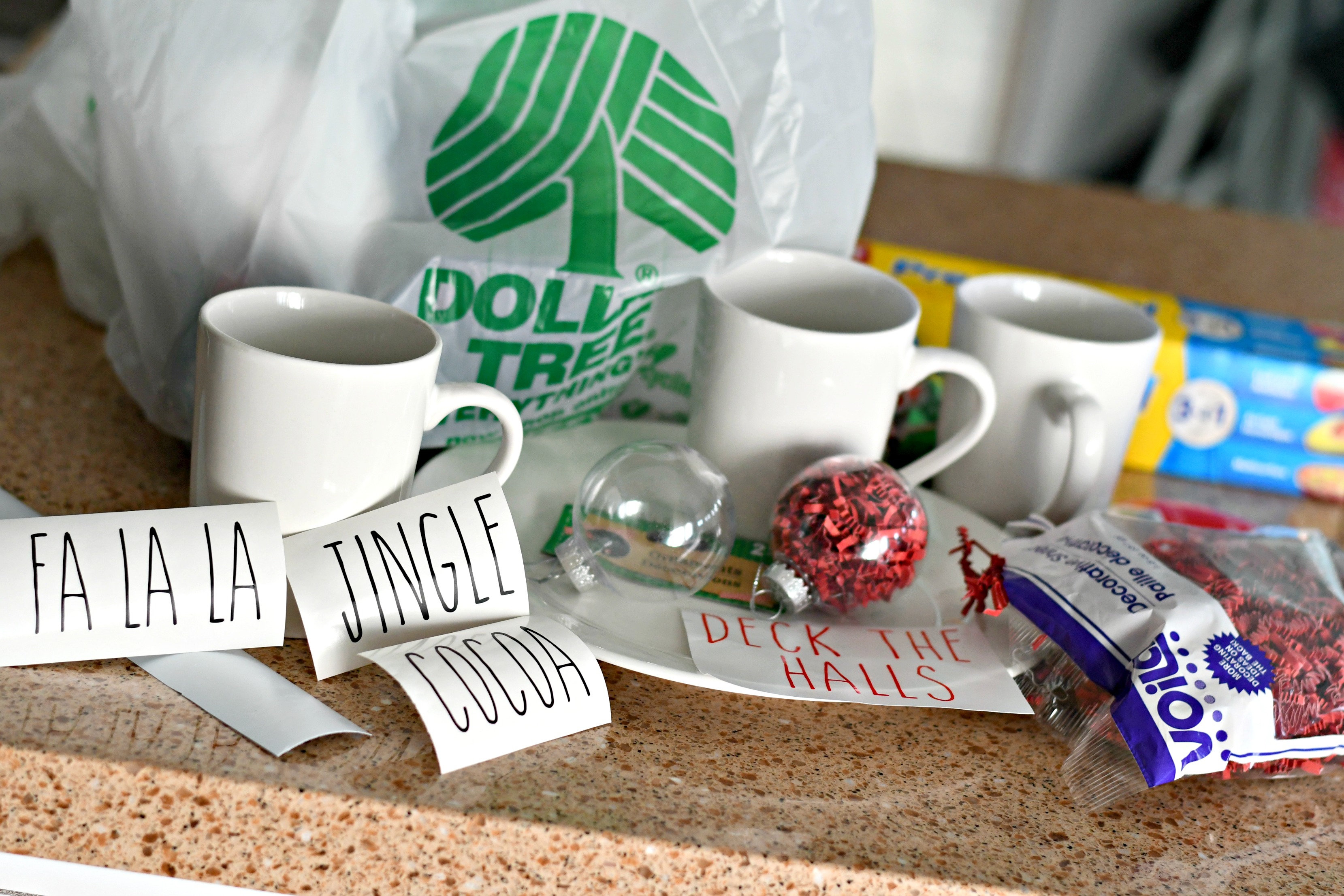 rae dunn christmas dollar tree &ndash; mugs, ornaments, and supplies