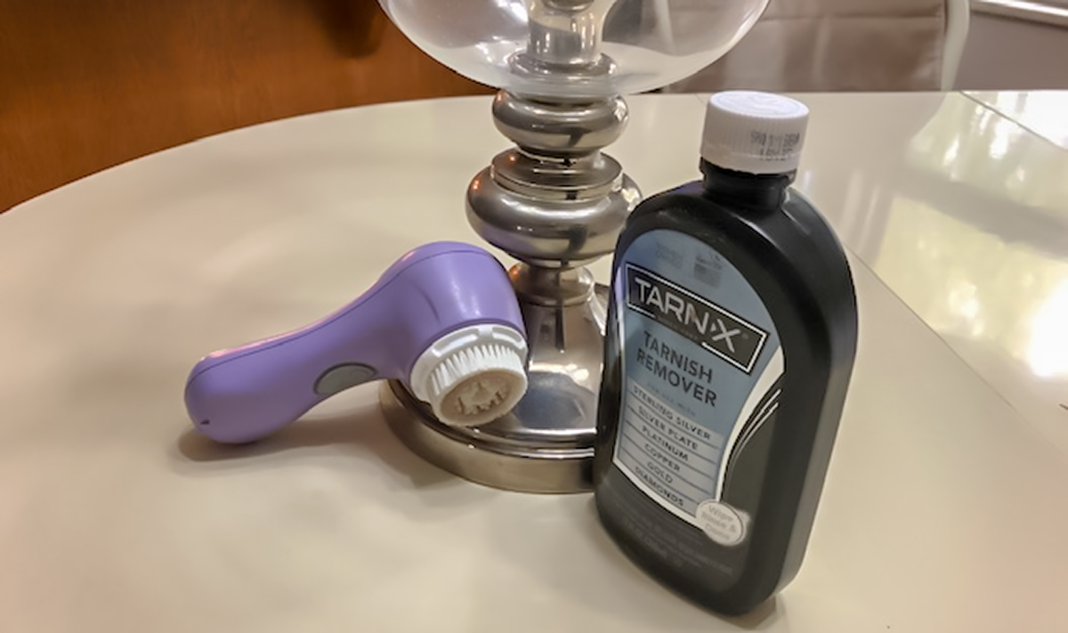 reuse old clarisonic brush heads &mdash; clarisonic and polished silver lamp