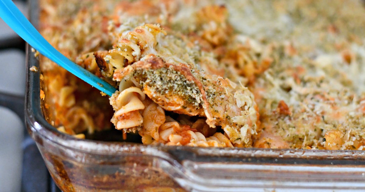 chicken parmesan bake one-pan meal &ndash; in the baking dish