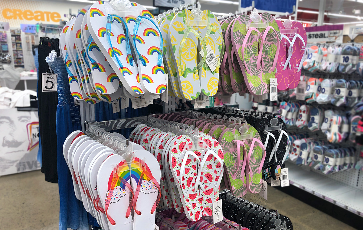 cheap flip flops &mdash; five below $3 flip flop patterns