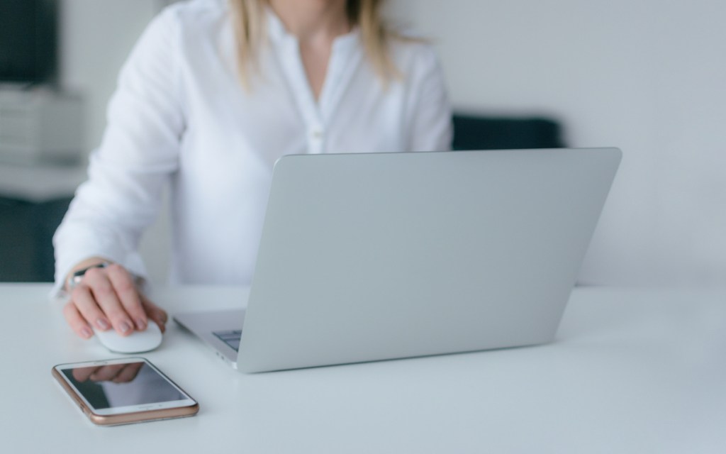 woman on computer