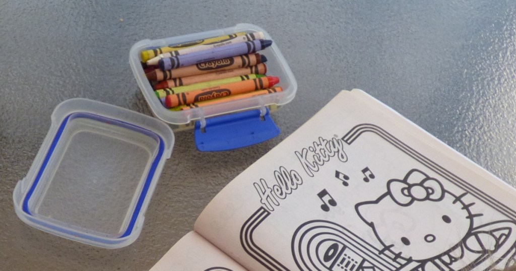 Crayola Crayons in a Sistema snack box