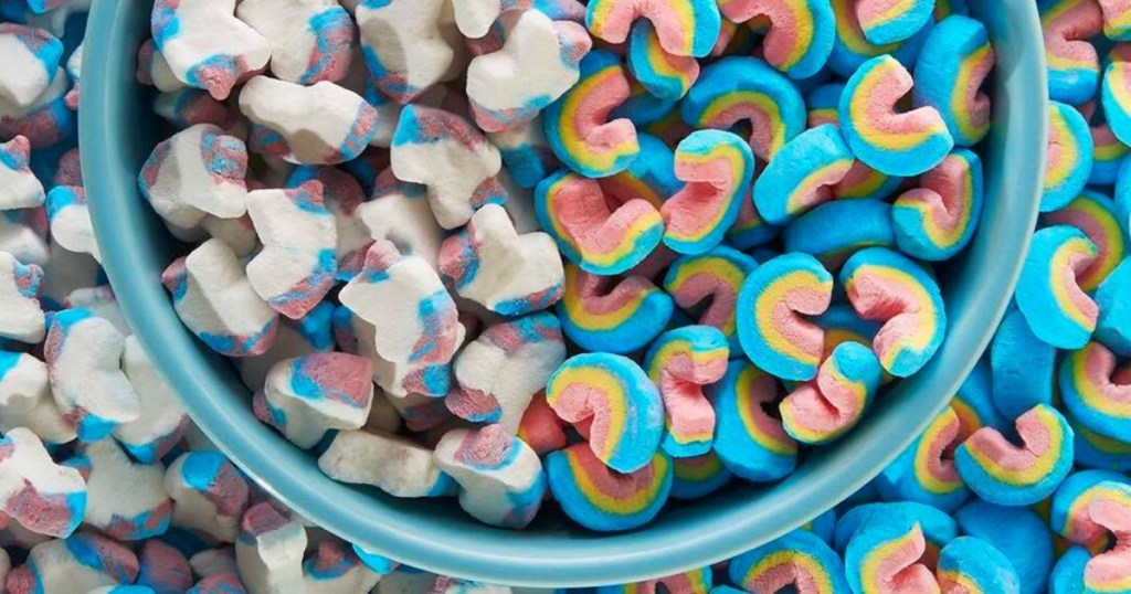 Bowl of Rainbow & Unicorn Lucky Charms Marshmallows