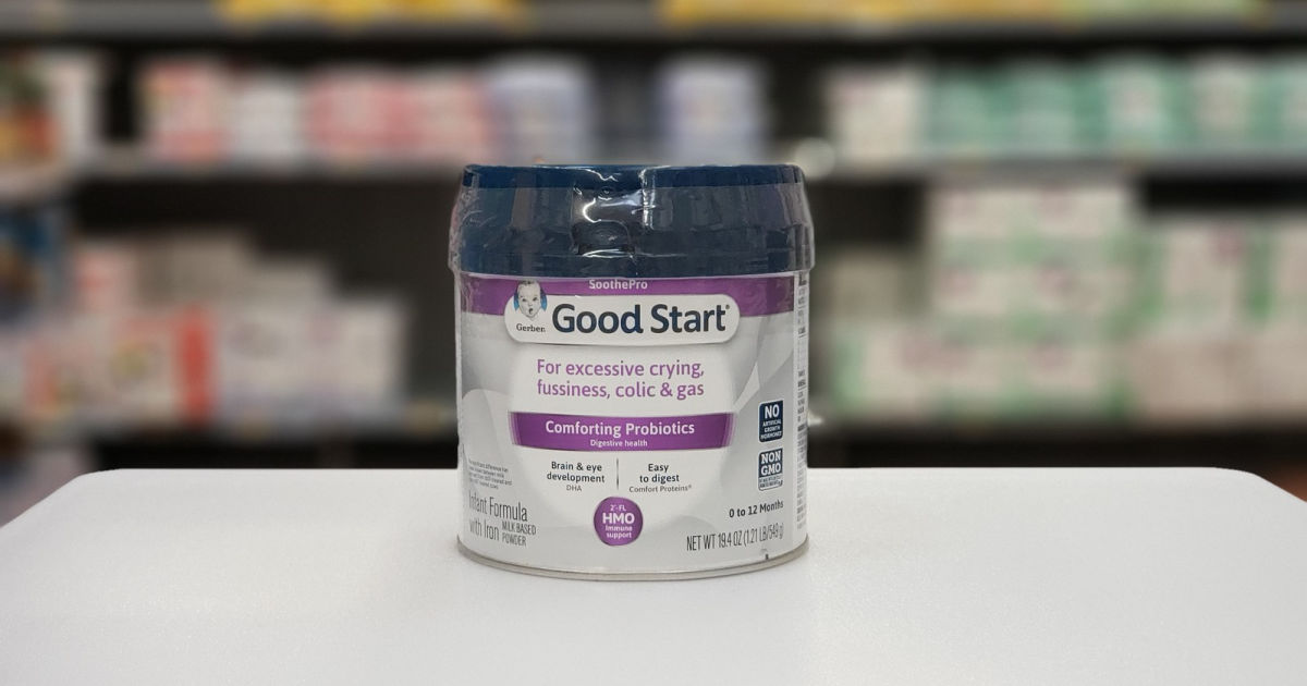 gerber good start formula on display with blurred background