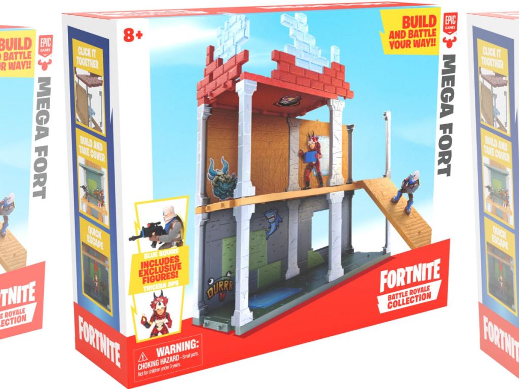 Fortnite Battle Royale Collection Mega Fort Display Set & 2 Exclusive Figures: Blue Squire & Tricera Ops