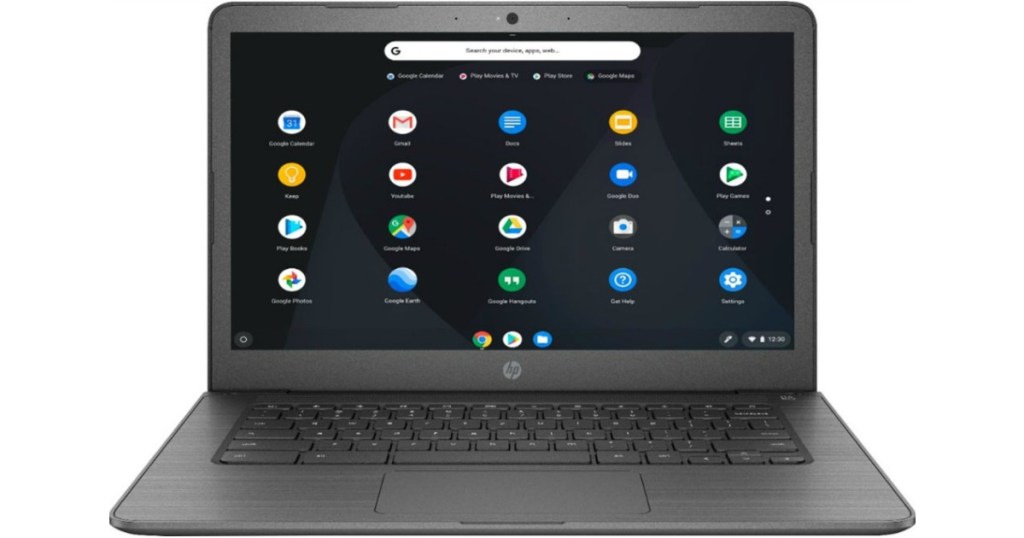HP Chromebook on screen
