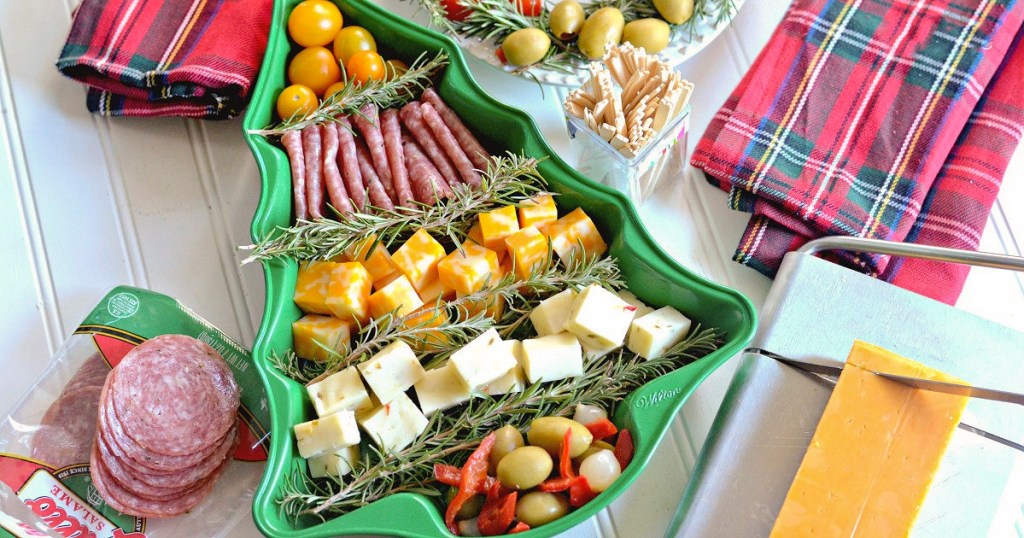 christmas tree pan cheese platter