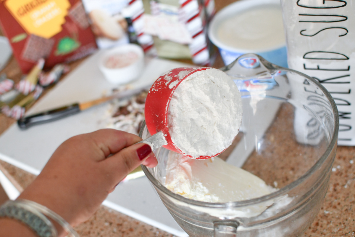 pouring powdered sugar