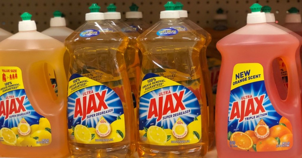 ajax dish liquid on store shelf