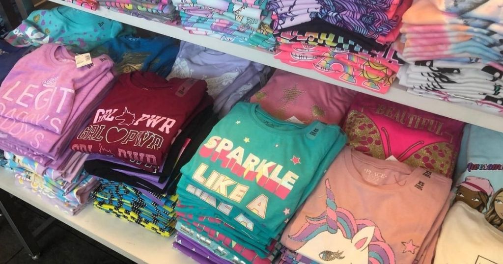 rows of t-shirts