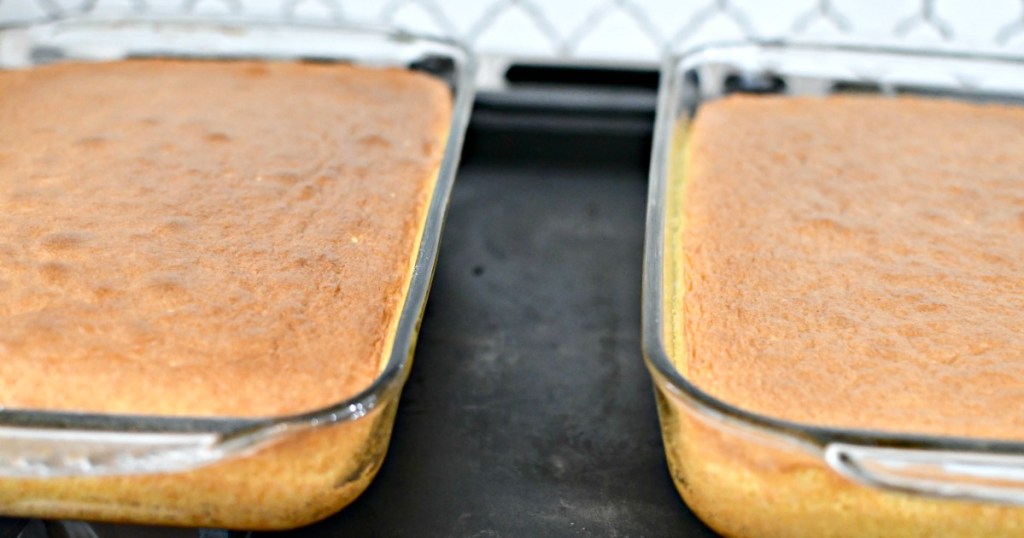 two cakes side by side comparing box cake hacks