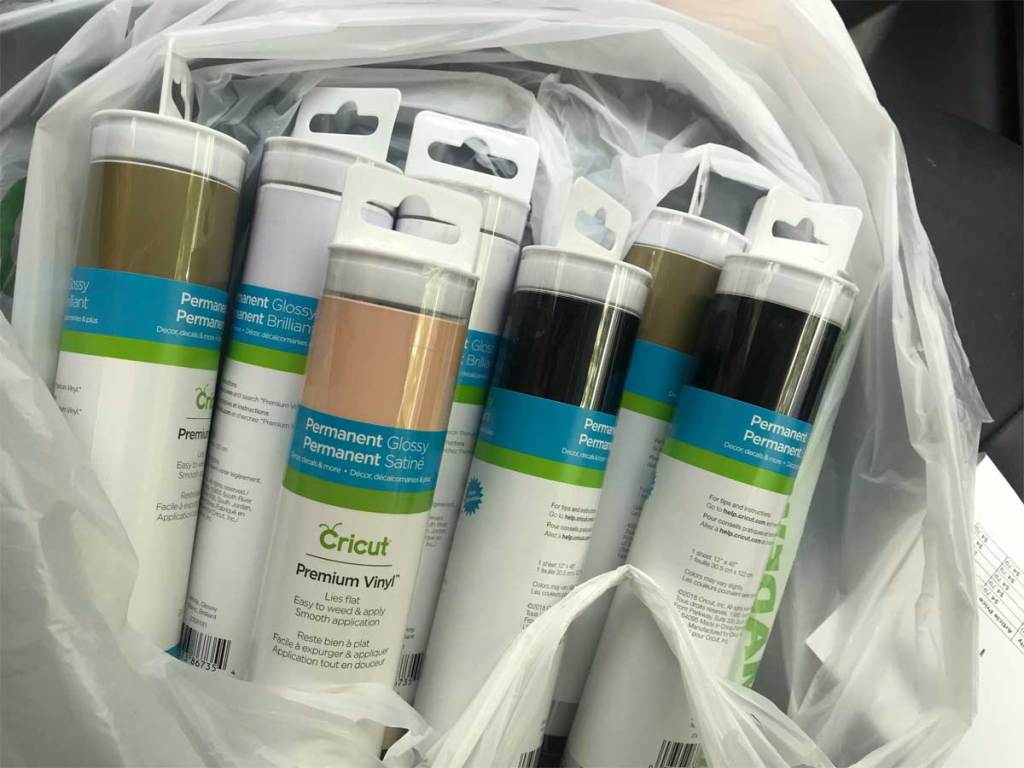 rolls of Cricut Vinyl