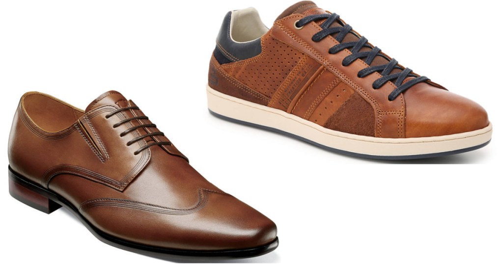 2 pairs of men's brown leather shoes sitting side by side