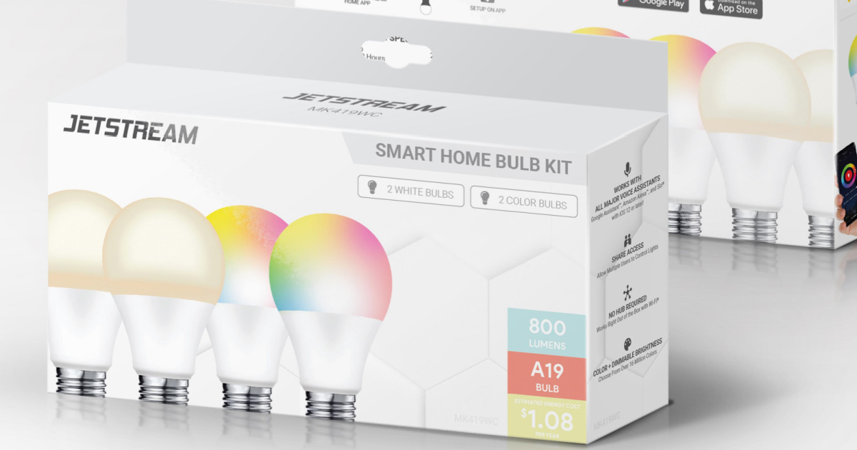 4-count box of multicolor jetstream light bulbs
