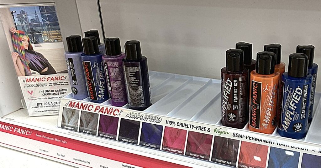 shelf at ulta with manic panic